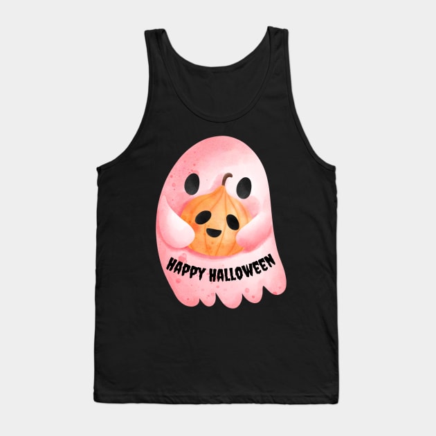 Cute Halloween Ghost Funny Autumn Vibes Halloween Thanksgiving and Fall Color Lovers Tank Top by BellaPixel
